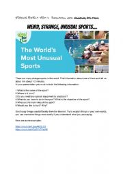 English Worksheet: Oral presentation about a sport.