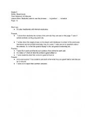 English Worksheet: Grade 3 lesson plan 
