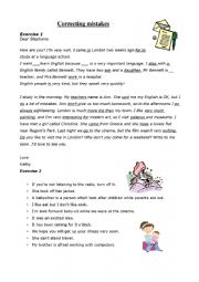 English Worksheet: CORRECTING MISTAKES