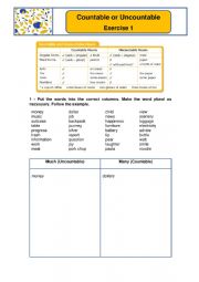 Countable or Uncountable Exercise 1
