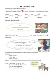 English Worksheet: Listening_Viewing_Mudchute_Farm with video link