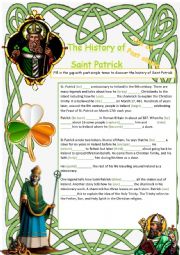 Past simple - The history of Saint Patrick - with key 
