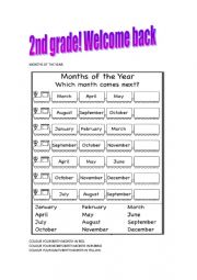 English Worksheet: Months of the year