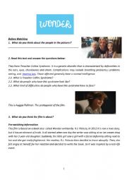 English Worksheet: Wonder Film
