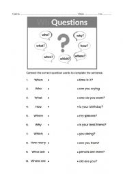 English Worksheet: WH-Question