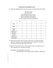 English Worksheet: comparatives and superlatives