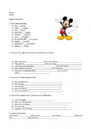 English Worksheet: contractions of to be 