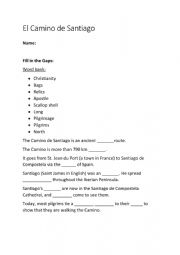 English Worksheet: camino de santiago