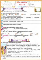 English Worksheet: 8th form test
