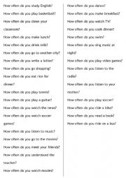 English Worksheet: Adverbs of frequency questions