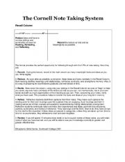 English Worksheet: Note Taking