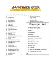 Scavenger hunt