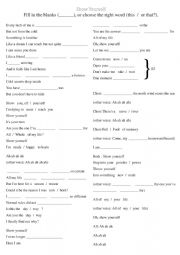 English Worksheet: Show Yourself, Frozen 2 song listening activity+key