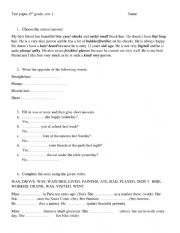 English Worksheet: Test paper A1