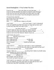 English Worksheet: Fill In Blank Lyric 