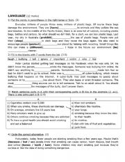 English Worksheet: 9th form test march 2021