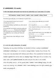 English Worksheet: 8th form mid-term test 2 (2020/2021)