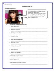 English Worksheet: worksheet