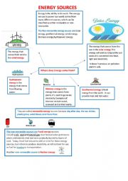 English Worksheet: Energy sources