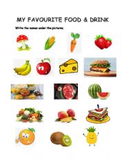 English Worksheet: My favourite food and drink