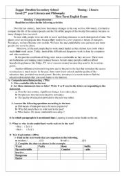 English worksheet: lifestyle