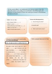 English Worksheet: 6th form test