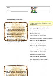 English Worksheet: Review of tenses, articles and pronouns