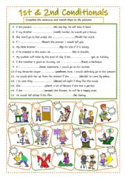 English Worksheet: 1st and 2nd CONDITIONAL