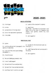 English Worksheet: Yearbook activity