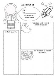 English Worksheet: All about me outer space