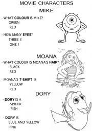 English Worksheet: Movie Characters