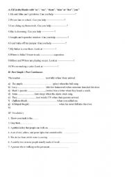 English Worksheet: Past Simple/Past Continuous