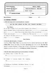 English Worksheet: 7th test2