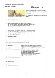 English Worksheet: Matilda test. Chapters 1-10.