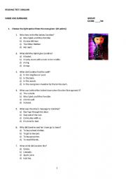 English Worksheet: Coraline test (with key)