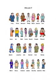English Worksheet: Guess Who Activity