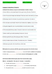 English Worksheet: Challenge In passive voice and linking words for 2Bac SS