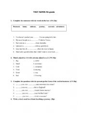 English Worksheet: Test Paper