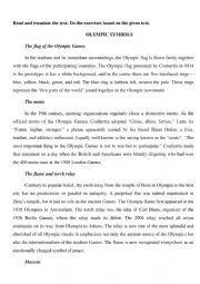 English Worksheet: Olympic Symbols