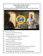 English Worksheet: News Flash -  Create a Story