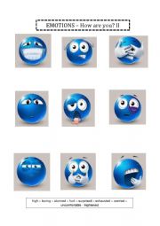 English Worksheet: Emotions - How are you? II