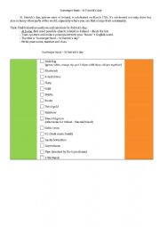 English Worksheet: St Patrick�s day - scavenger hunt