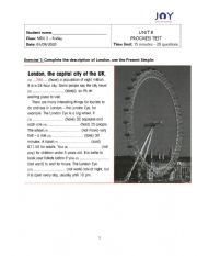 English Worksheet: TEst for Grade 8