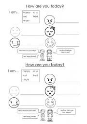 English Worksheet: How are you today?