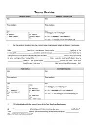 English Worksheet: TENSES REVISION
