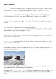 English Worksheet: Winter Conditions