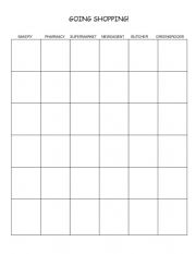English Worksheet: What to buy when shopping