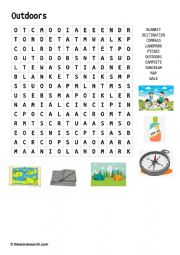 Outdoor vocabulary wordsearch