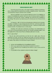 English Worksheet: GROUNDHOG DAY