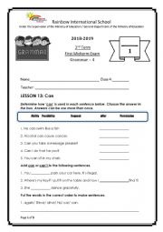 English Worksheet: Modal Activity